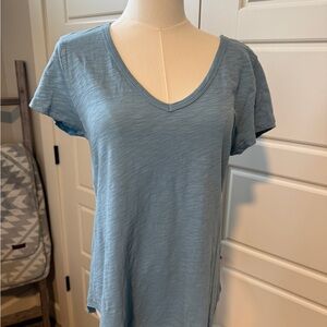 Dylan Soft Blue V-Neck Short Sleeve Tee